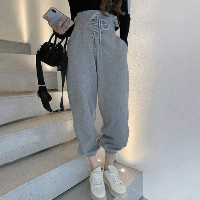High-Waist Cotton Sweatpants for Women | Soft, Stylish & Comfortable - Image 1