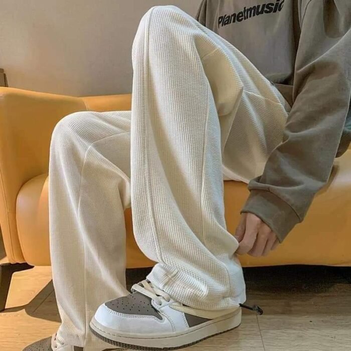 Limited Edition Waffle Wide-Leg Trousers – Stand Out in Style - Image 2